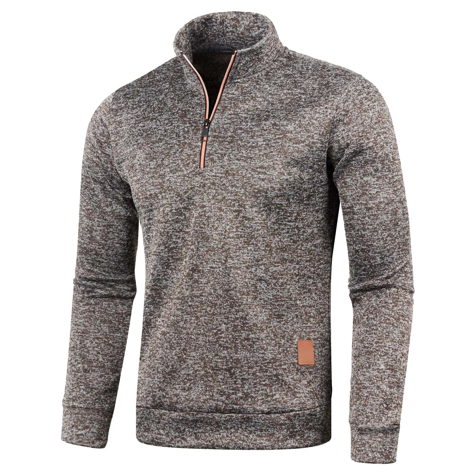 

Winter Men's Fleece Turtleneck Swewatshirts Coat Half Zipper Turtleneck Warm Pullover Quality Male Slim Knitted Wool Sweaters