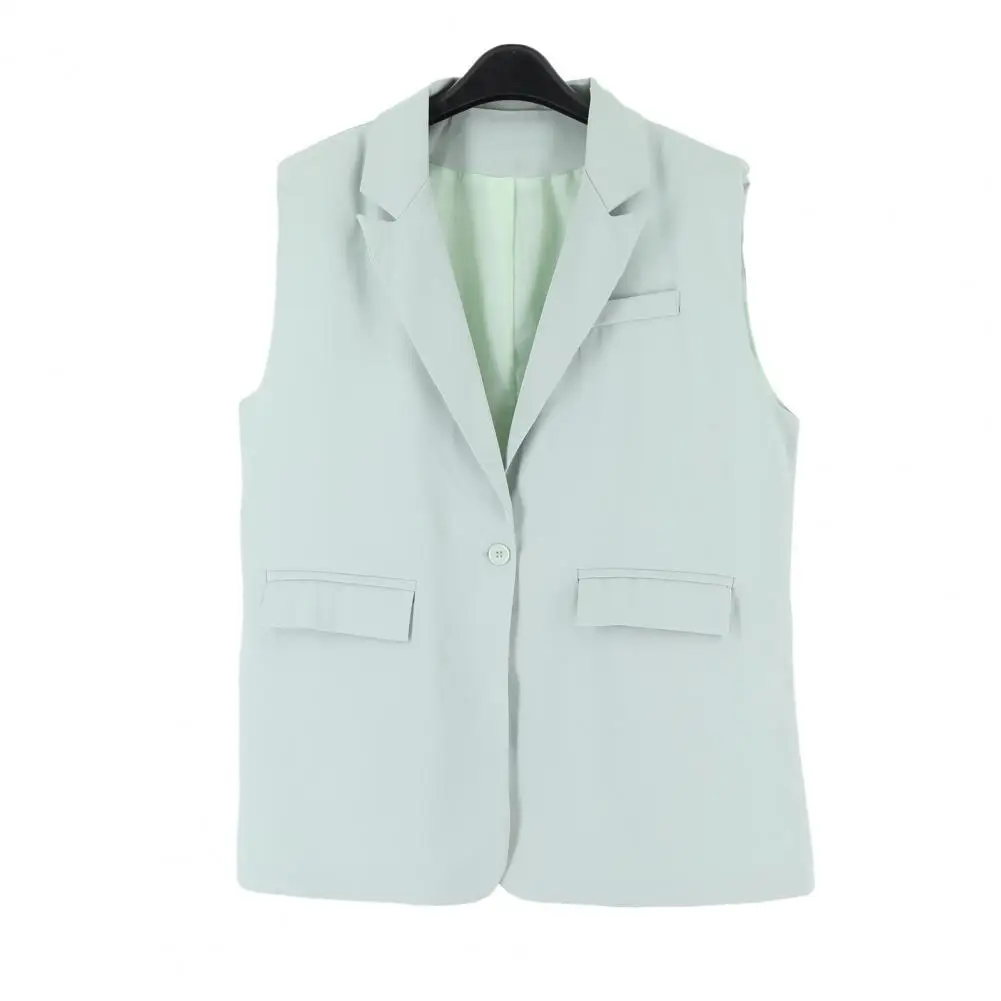 Commuter Sleeveless Coat Elegant Women's Formal Commute Outfit Set with Lapel Coat Sleeveless Jacket Wide Leg Pants for Work