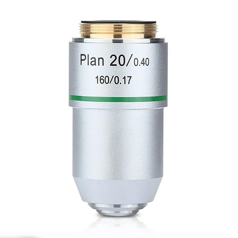 Biological Microscope Plan Objective Lens 4X 10X 20X 40X 60X 100X RMS Thread 160/0.17 195mm microscope objective lens