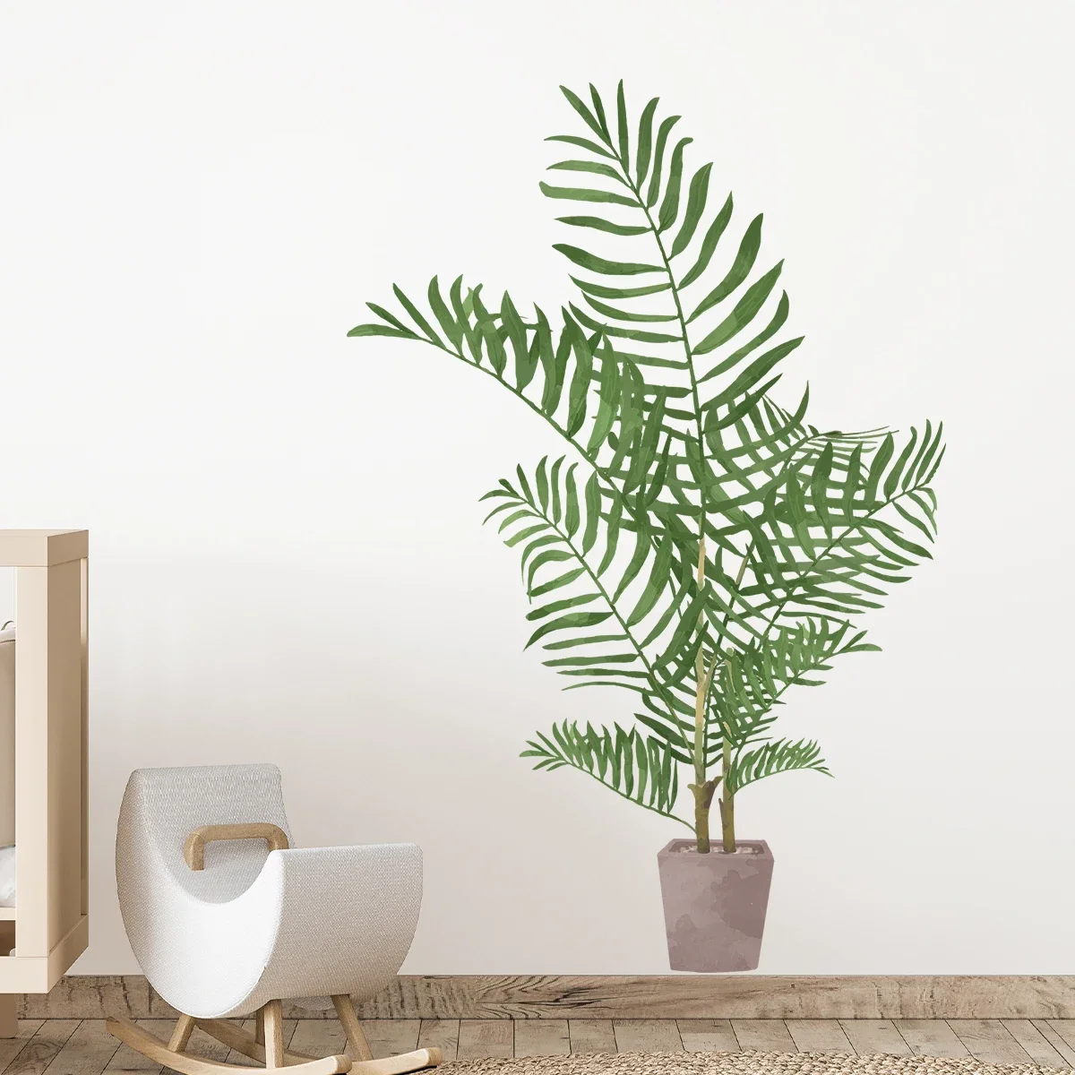 Wall Stickers Realistic Watercolor Green Plant Potted For Living Room Children Room Bathroom Home Decoration
