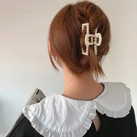 5pcs/set Korean Imitation Pearl Hairpins Geometric Hair Claws Bath Large Catch Clip Shark Clip Back Head Women Hair Accessories 1