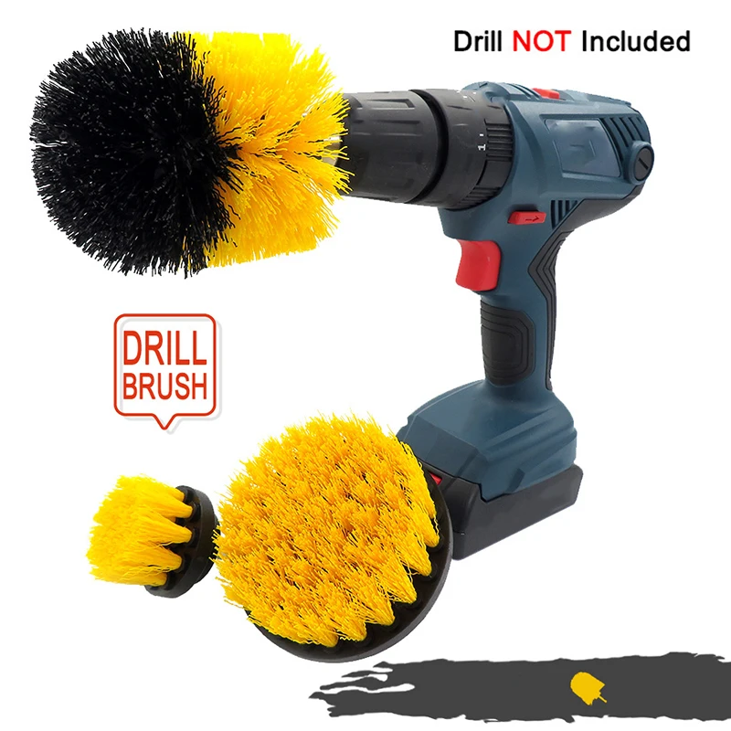 Electric Drill Brush Kit Power Scrubber Brush Attachments Set Scrub Wash Brushes Tools For Car
