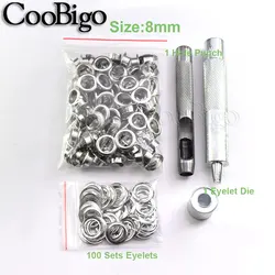 Versatile Metal Eyelet Grommet Punch Tool Set for Fabric and Crafting Projects (Dia. 8mm)