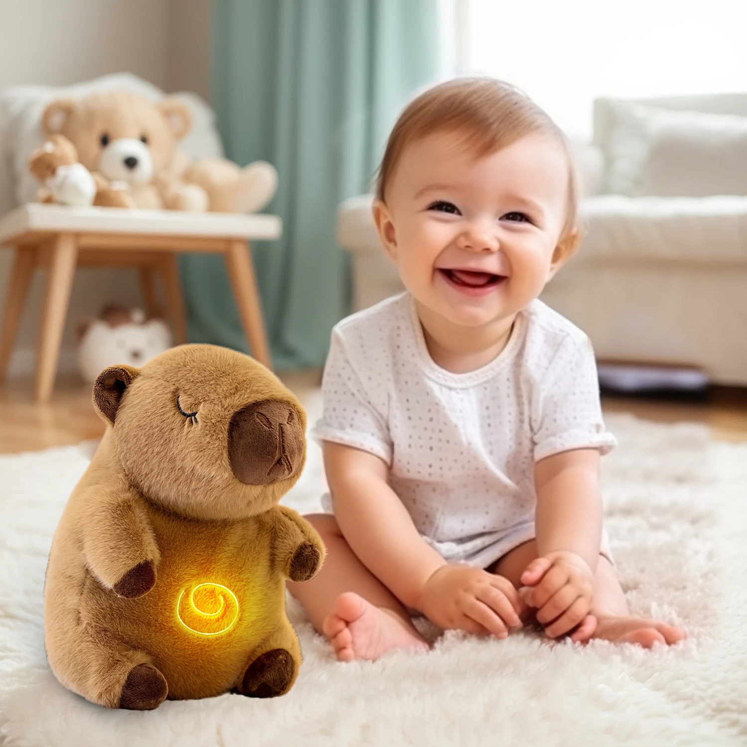 Breathing Capybara Plush Baby Toy 6