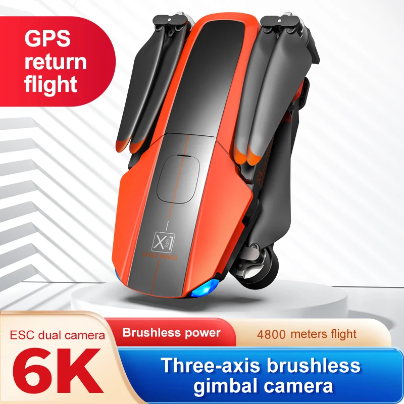 X22 드론 6K ESC 3 축 짐벌, 브러시리스 GPS, FPV 광학 흐름 로컬라이제이션, 전문 공중 5G 와이파이, 360 ° 장애물 회피