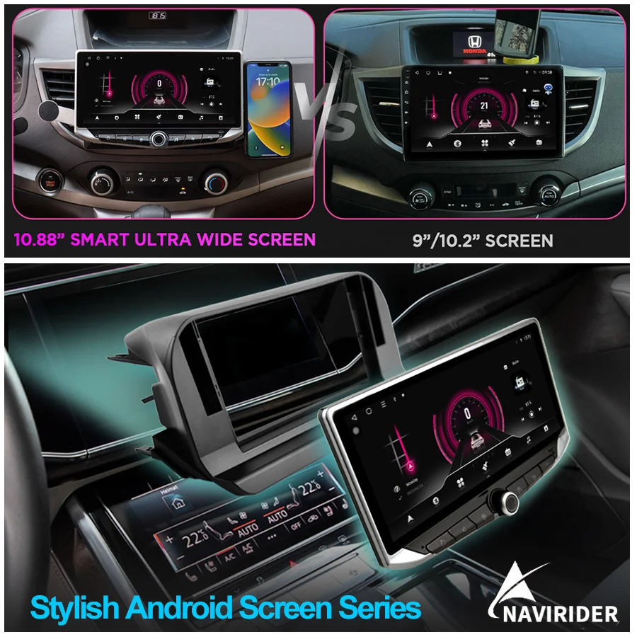 Reproductor Multimedia con pantalla Qled de 10,88 pulgadas para Ford Transit, autorradio estéreo con GPS, Android 13, Carplay, vídeo, unidad principal, 2013-2018