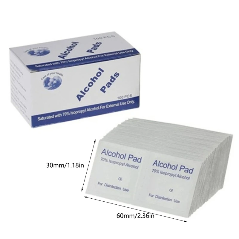 100 Pcs Wipe Clean Pad Medical Swab Sachet Tool Cleanser