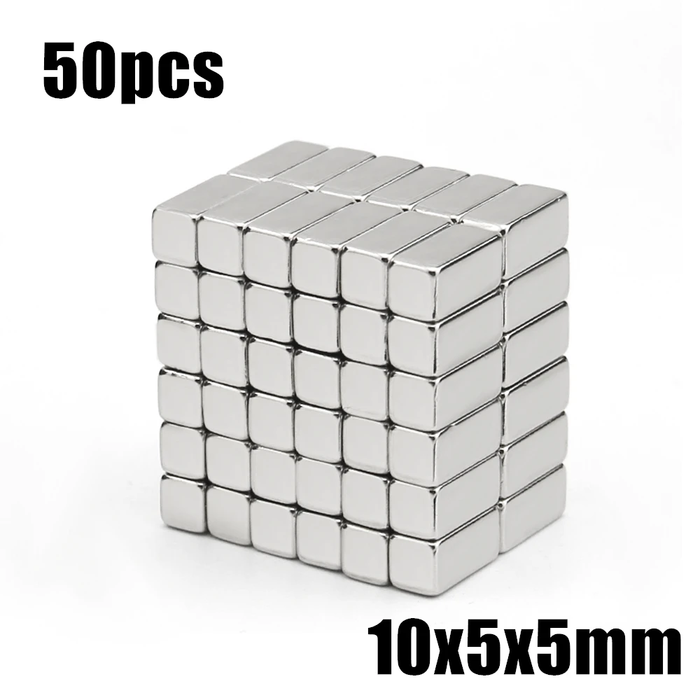 

50pcs 10x5x5mm Super Powerful Strong Rare Earth Block NdFeB Magnet Neodymium N35 Magnets 10*5*5mm