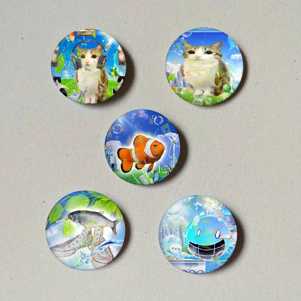 Frutiger Science Frutiger Aero Art Button Pins Backpack Clothing Decor Brooch Cartoon ...