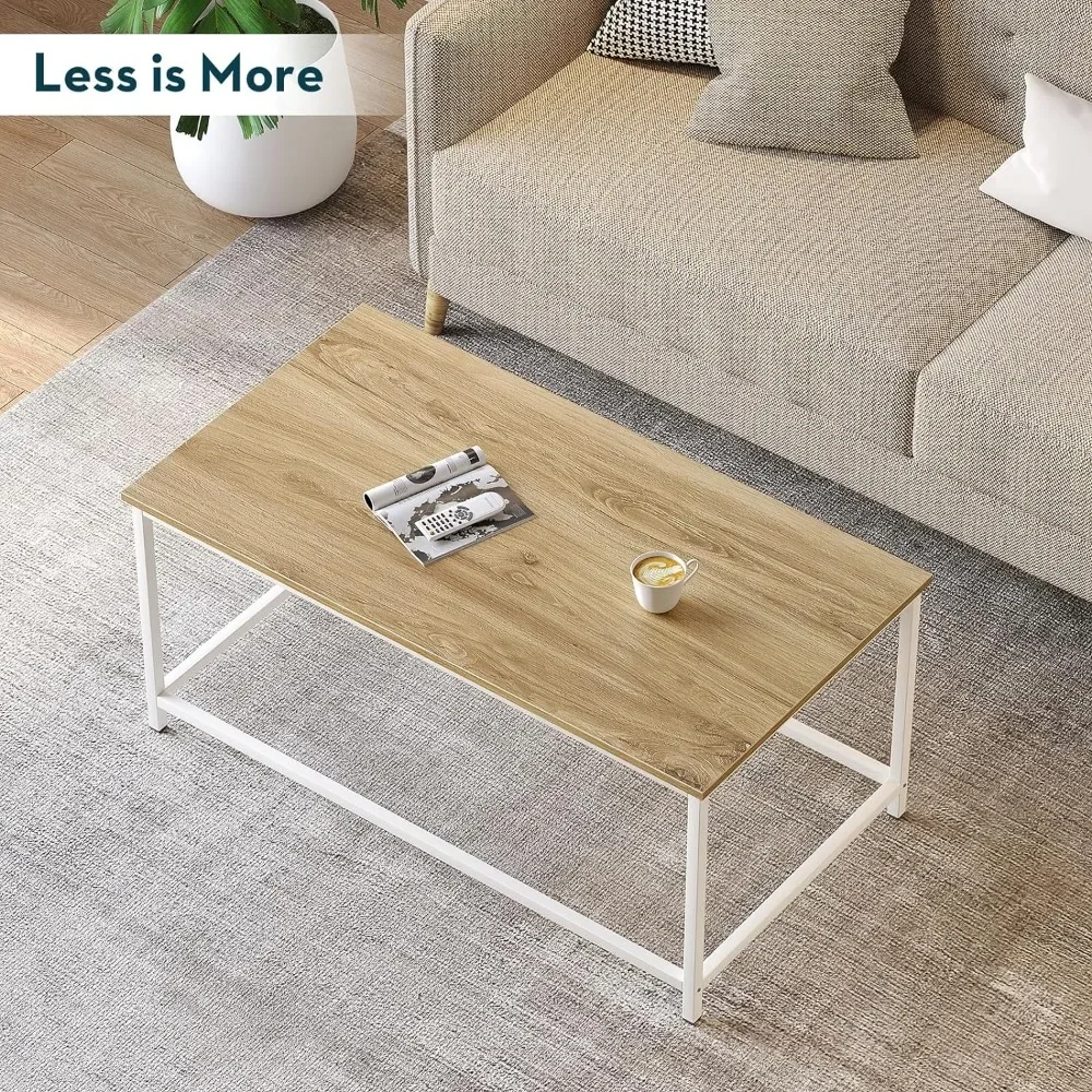 

LISM SAYGOER Coffee Table Simple Modern Coffee Tables Open Design Rectangular Minimalist Center Table for Living Room Home