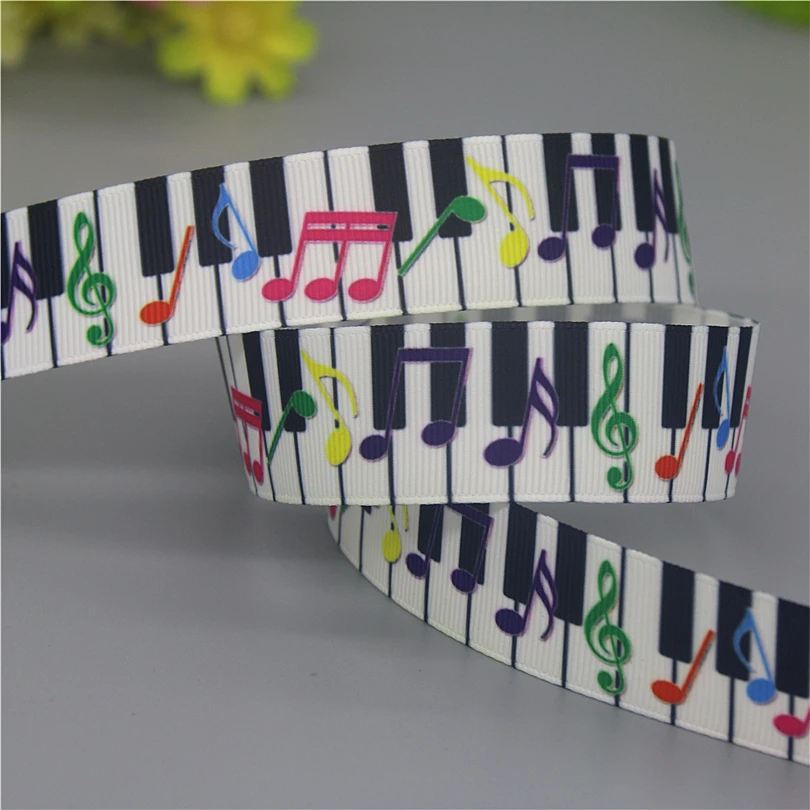 Chess Dice Skates Masters Piano Printed Grosgrain Ribbon Accessories Decoration Collar DIY Sewing Craft 50yards DHK S2610