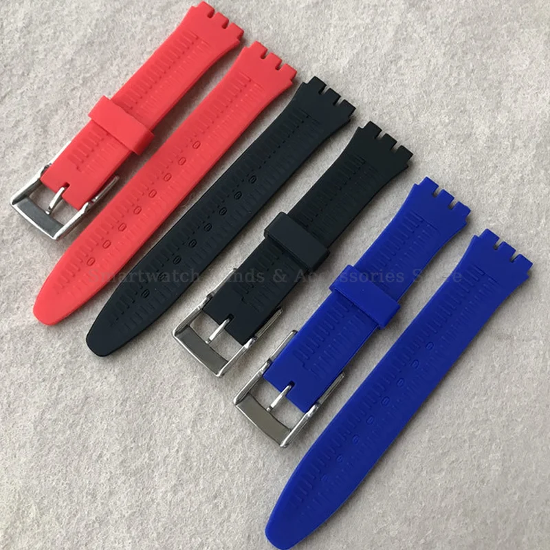 Silicone Waterproof Watch Strap with Silver Pin Buckle