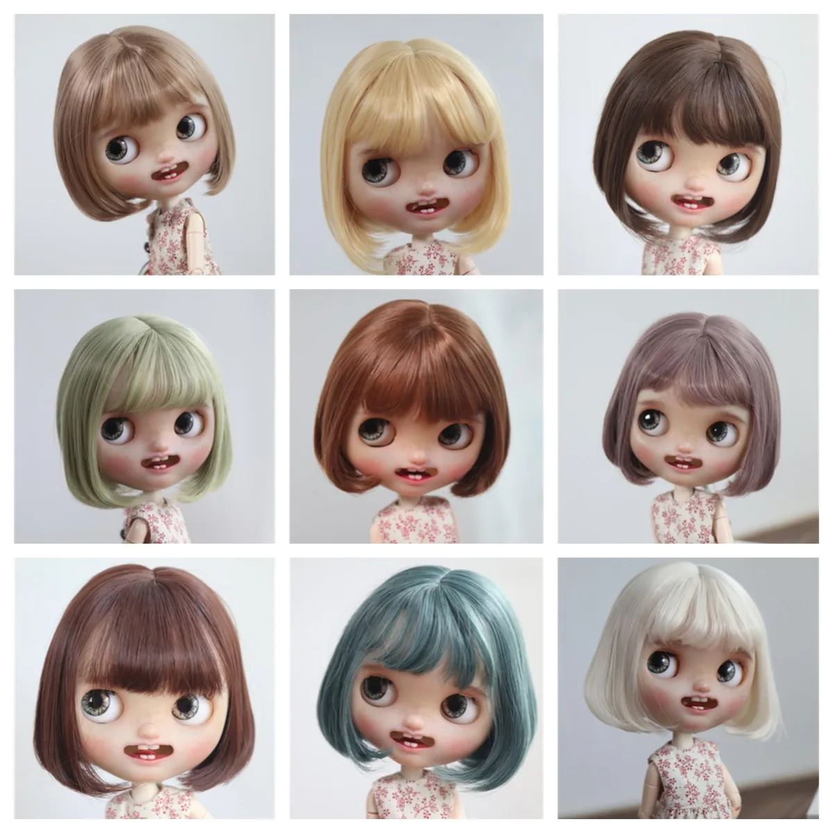 

Парик для шарнирной куклы Qbaby 1/3 Blythe, высокотемпературный Шелковый парик, искусственные волосы, аксессуары для шарнирной куклы