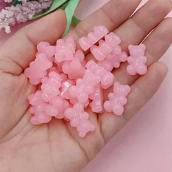 Colorful Acrylic Cartoon Bear Beads - 20pcs Set (Pink)