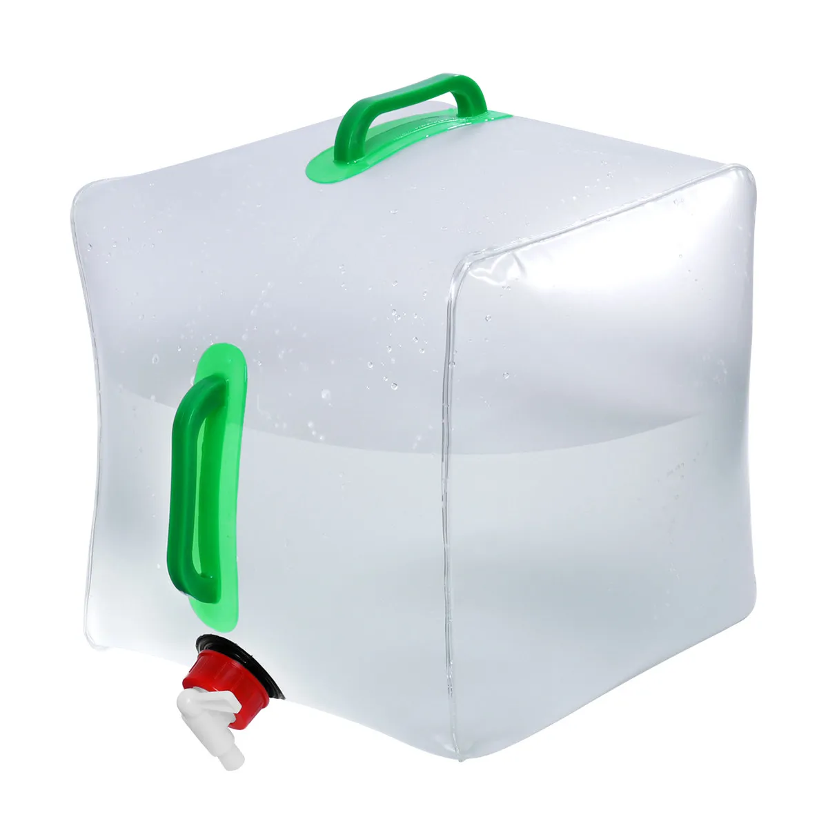 20L 휴대용 접이식 물통, 튼튼한 PVC 접이식 탱크(수도꼭지 포함), 정원, 여행, 캠핑, 야외용