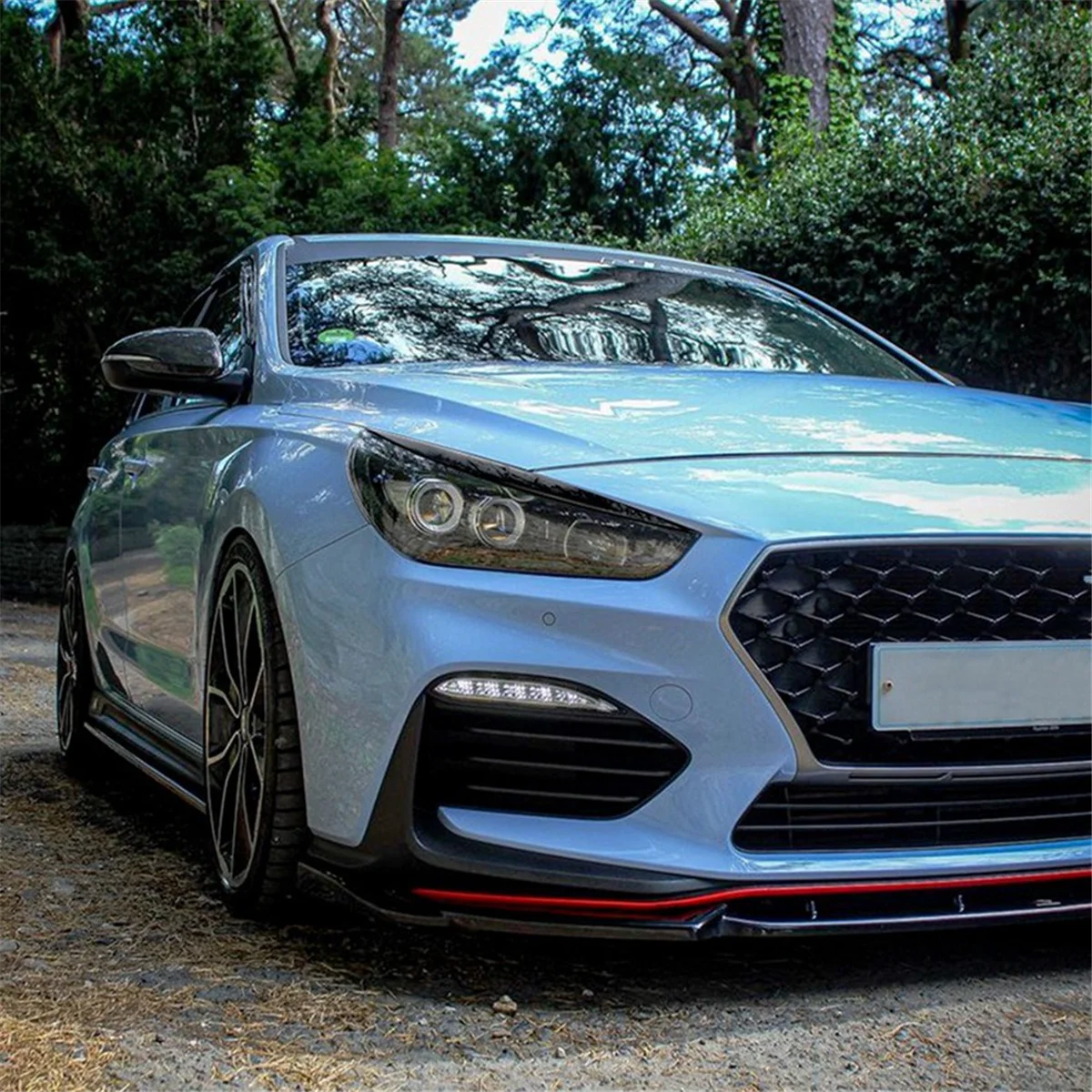 Car Front Headlight Cover Garnish Strip Eyebrow Cover Trim Sticker for I30 I30N MK3 -