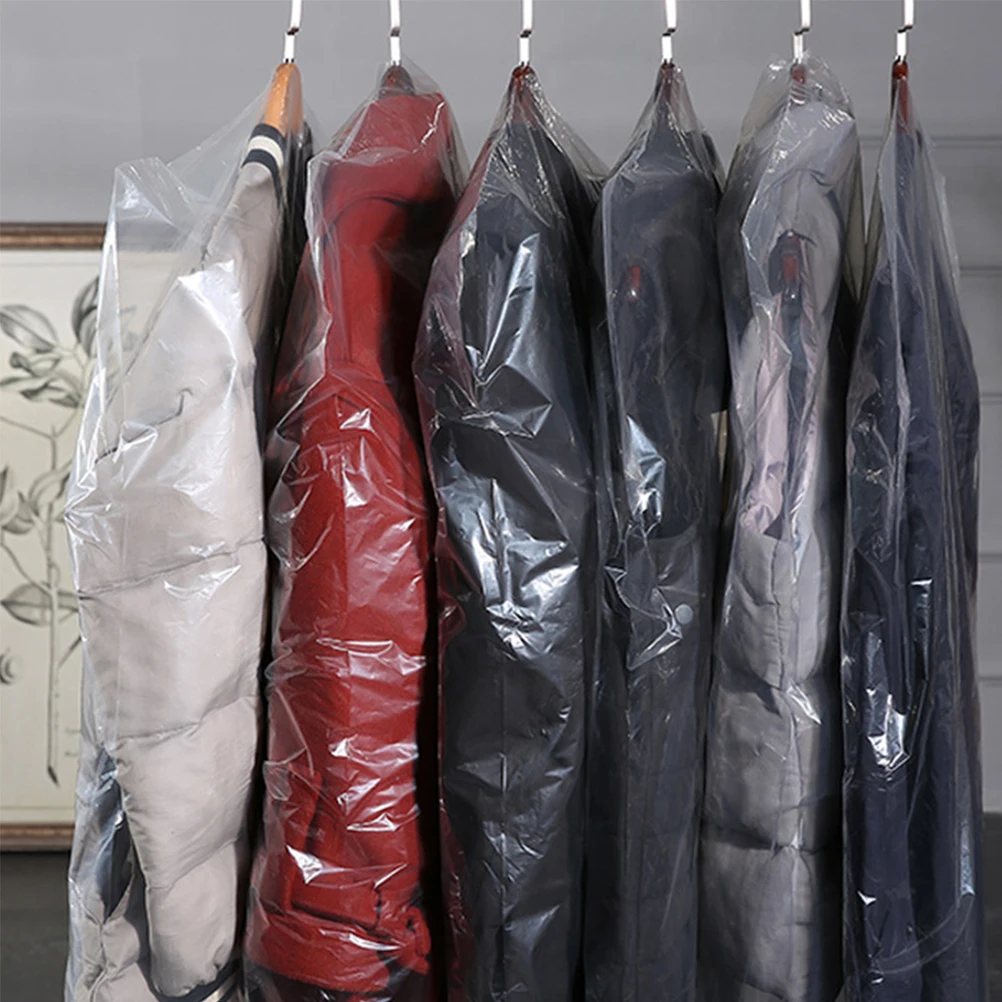 60Pcs Dry Cleaning Bag Clothes Dust Cover Coat Dust Bag Cleaner Dry Cleaner Clothes Dust Cover Suit Dust Bag Hanging Bag 4