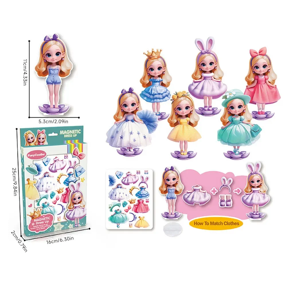 Manyetik Giydirme Bebek Manyetik Prenses Rol Yapma Oyuncakları Kızlar İçin Seyahat Oyun Seti Oyuncak Mıknatıslı Giydirme Oyunları