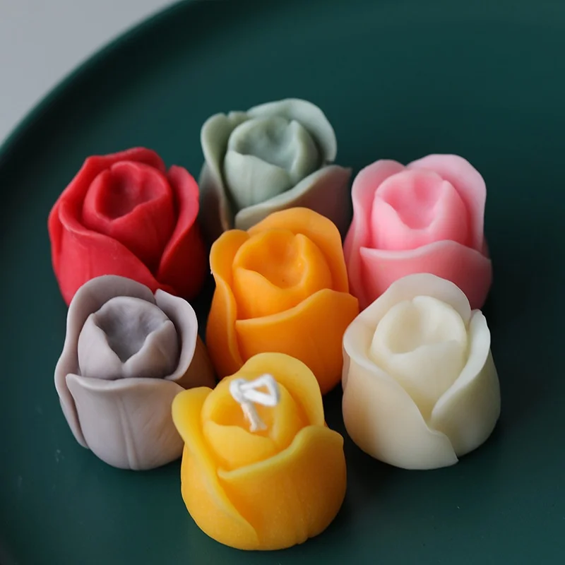 3D Rose Flower Candle Mold Handmade DIY Flower Soap Chocolate Cake Mold Silicone Mold Soap Forms Soap Making Supplies