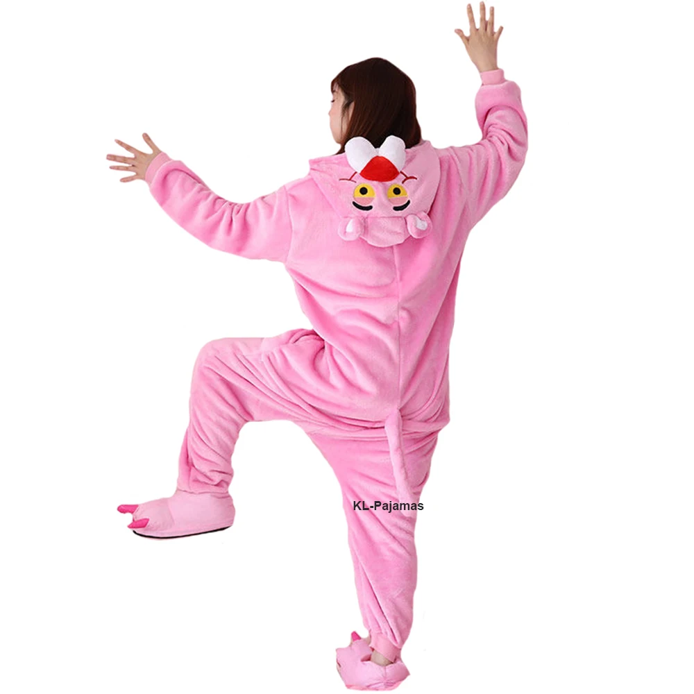 Unisex Adult Anime Onesie Sleepwear Animal Panther Cosplay Pajamas Teens Plush One Piece Christmas Halloween Cartoon Costume cartoon animal flannel onesie for adult cute raccoon hooded gloomy bear cosplay costume women romper sleepwear pigiama donna