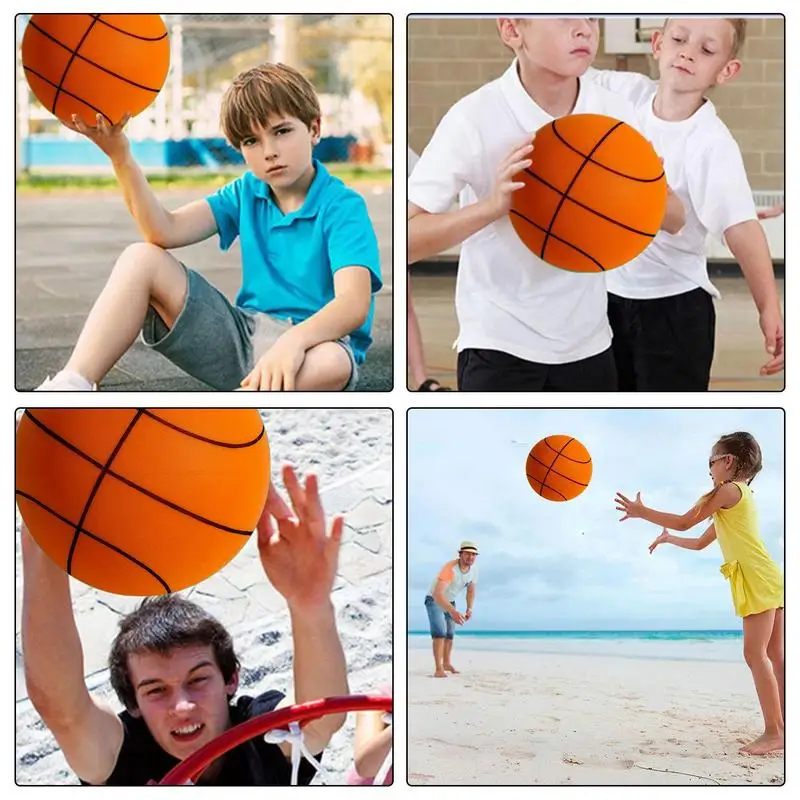 Basket-Ball Silencieux En Mousse Souple - Ballon D'Entraînement Sans Bruit Pour Enfants Et Adultes, Très Élastique