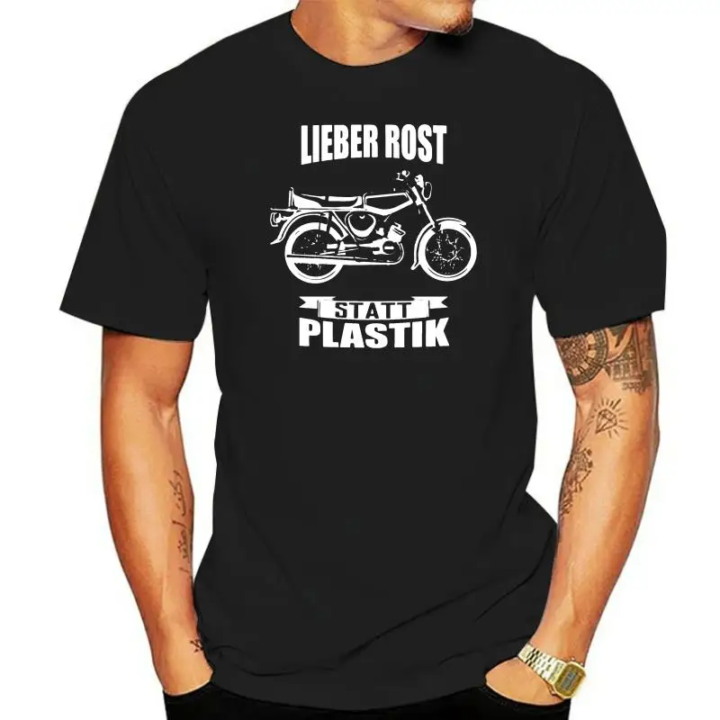 Lieber Rst Statt Plastik - S50 S51 T-Shirt Simson Ciclomotore Roller Geschenk Ddr