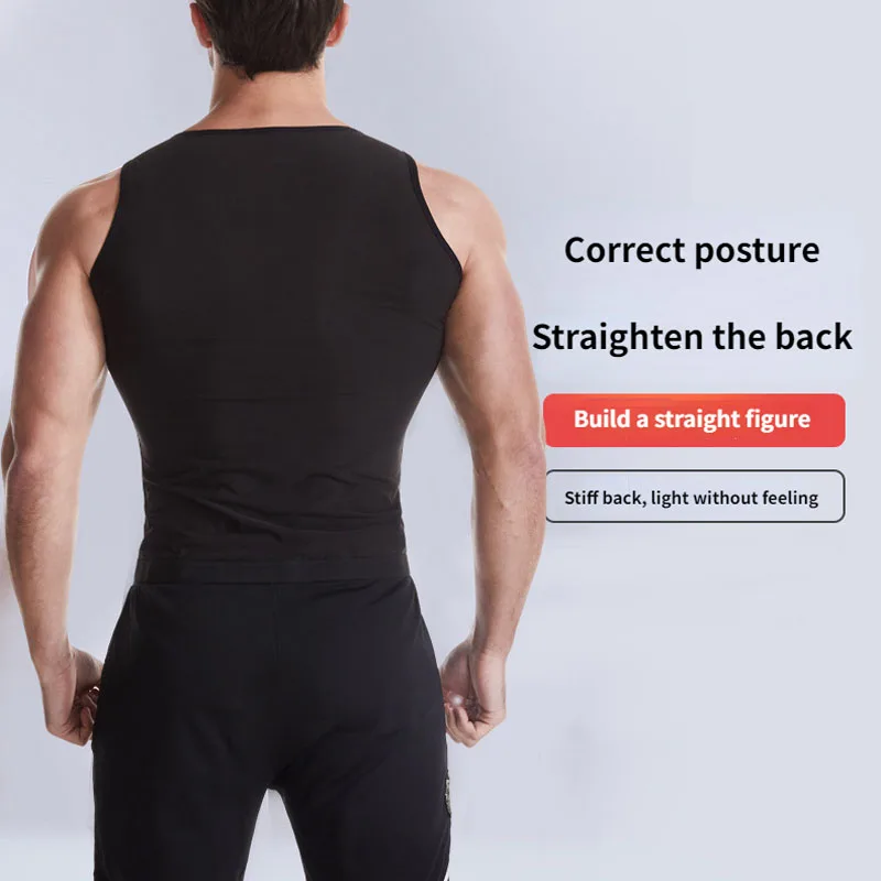 Sauna Top Vest Zipper Body Shaper Men Flat Belly Sweat Fat Burning Weight Loss Tummy Control Slimming Waist Training Male 2024