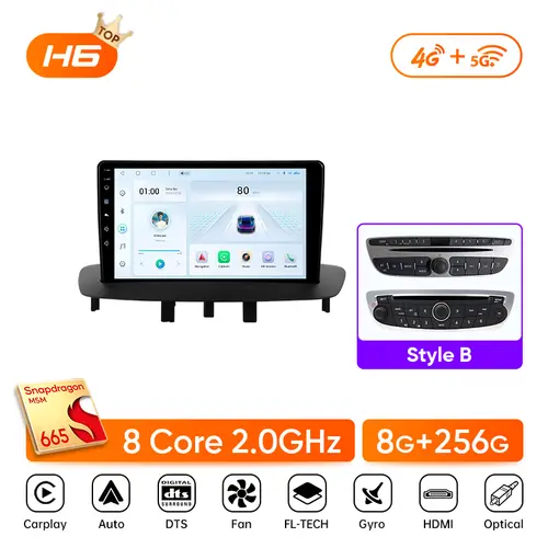 Ainavi Car Radio Multimedia Play For Renault Megane 3 Fluence Samsung SM3 2008-2014 Android13 Wireless Carplay Stereo DSP 48EQ - Image 17