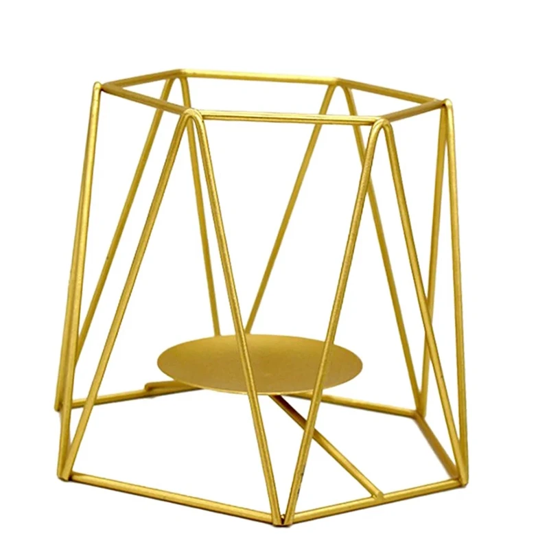 

Золотистый подсвечник AT35 из кованого железа в скандинавском стиле, свадебный реквизит, украшение для дома, украшение для спальни, поделки