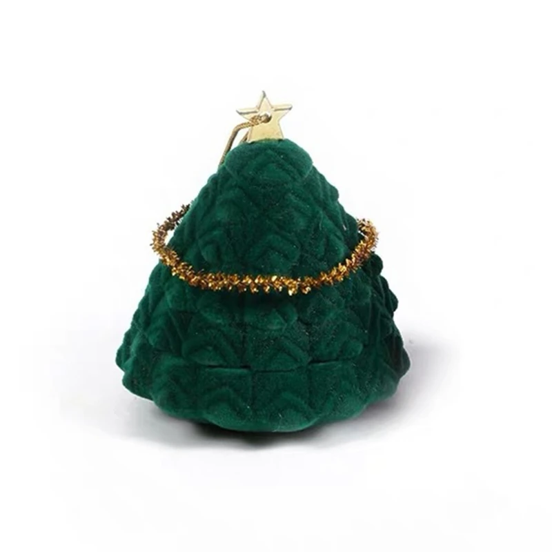 

Xmas Tree Ring Boxes Earring Pendant Jewelry for Case Jewellry Display Hold