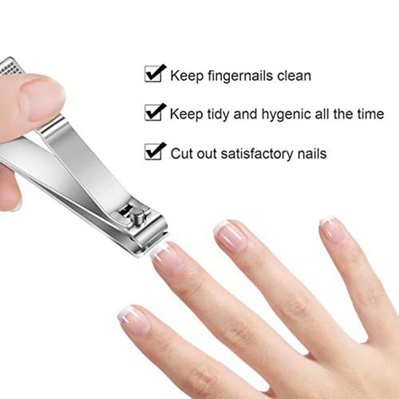 Toenail Clippers Straight Edge Toenail Clippers For Men Women Thick Nails, 6PCS,Silver
