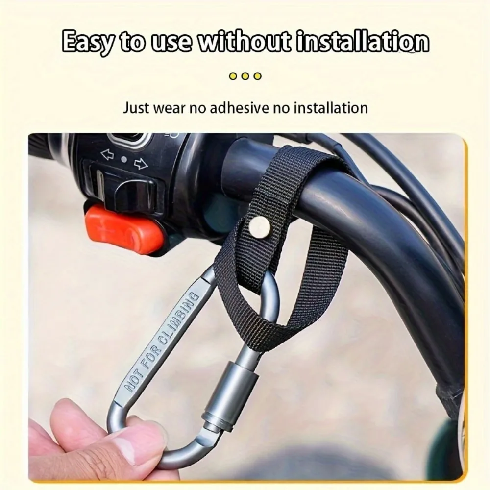 Motorcycle Electric Scooter Hook Front Hook Aluminum Alloy Handlebar for Bicycle Handlebar Clip No-Drill Black