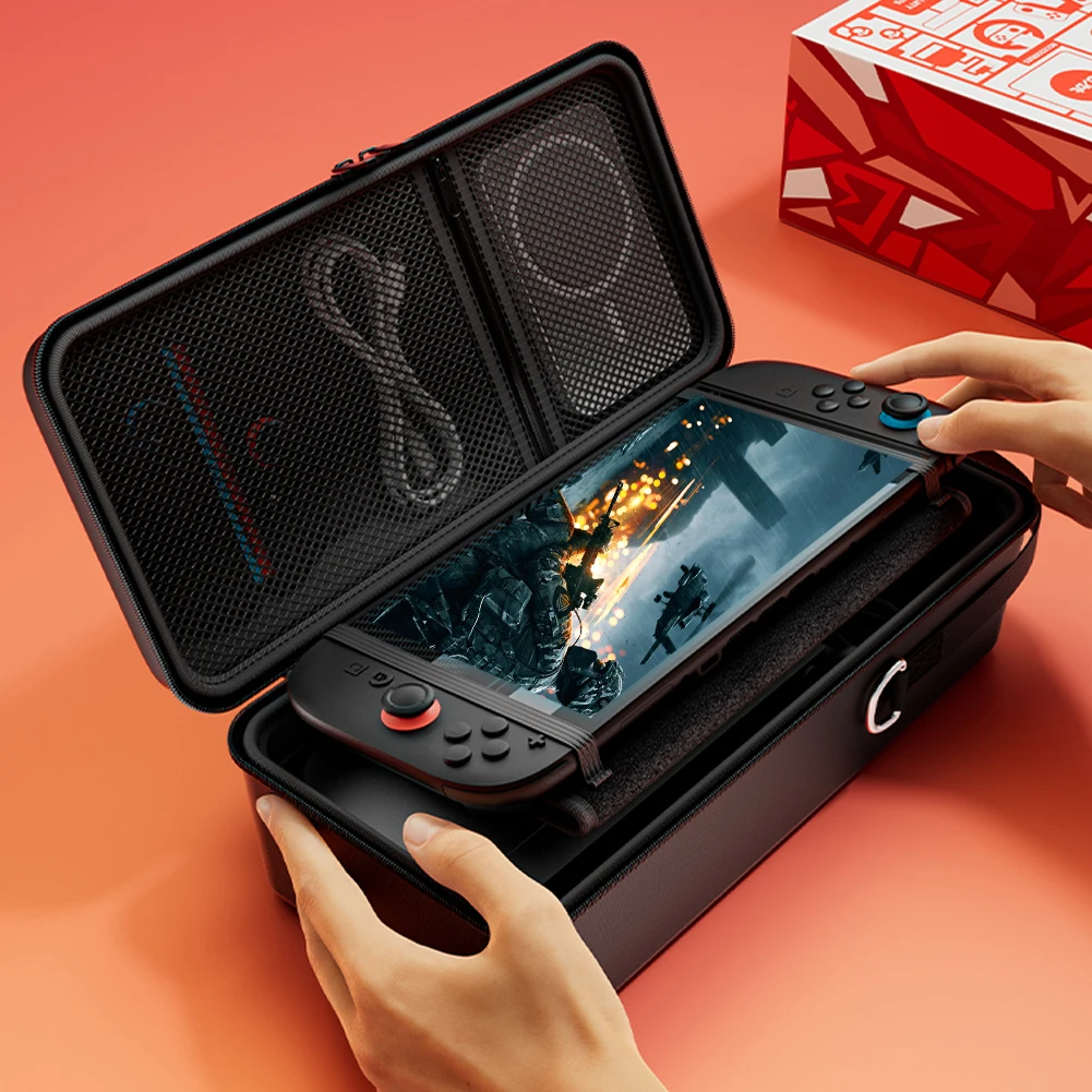 닌텐도 스위치 2 여행용 보관 가방 하드 운반 케이스 스위치 2 게임 액세서리 용 충격 방지 보호 주최자 가방