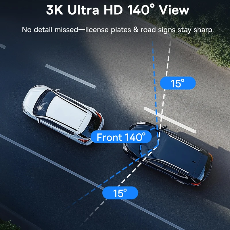 Baseus VD1 Dashcam 3K Mit GPS & WiFi - 170° Weitwinkel Auto Kamera