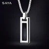 Necklace for Men Natural Turquoise Pendant High end Trendy Brand Tungsten Black Agate Fashion Versatile，Engraving 5