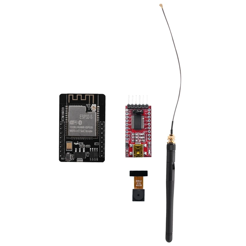 Esp32-Cam Scheda Di Sviluppo Bluetooth Wifi Con Fotocamera Ov2640 + Convertitore Seriale Ftdi Da Usb A Ttl + Antenna Sma Ipex 2.4G