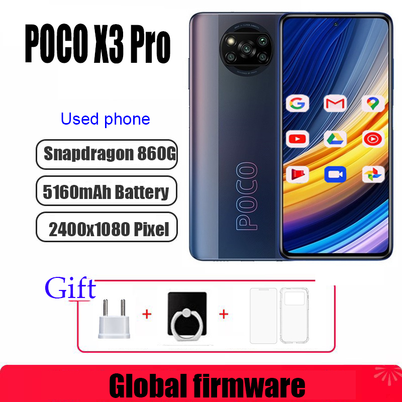 Global firmware Xiaomi POCO X3 Pro 4G ROM 256GB 5160mAh CPU Qualcomm Snapdragon 860 6.67in 2400x1080px used phone