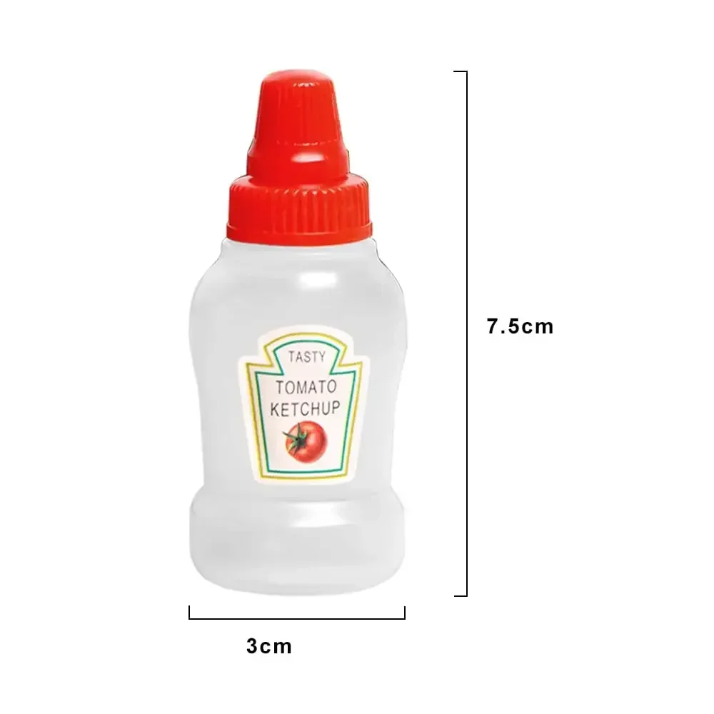 2Pcs/Set 25ML Mini Tomato Ketchup Bottle Portable Small Sauce Container Salad Dressing Container Pantry Containers sauce bottle squeeze bottle