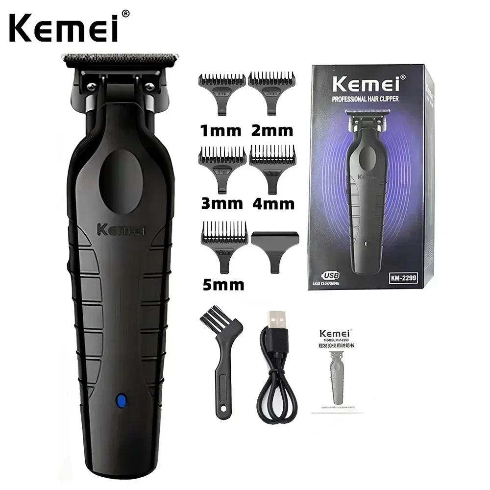 Kemei2299BarberCordlessHairTrimmer0mmZeroGappedCarvingClipper