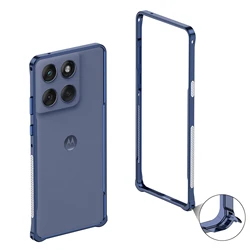Simple Aluminum Alloy Frame Drop - Resistant Cover, Skin - Friendly Design for Motorola Edge 60s (Blue)