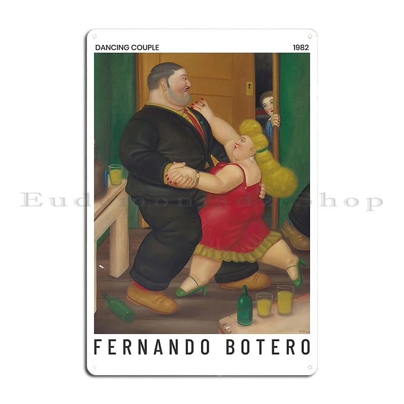 Fernando Botero - Tablao Flamenco - 전시 포스터 금속 간판 클럽 홈 클래식 페인팅 장식 시네마 주석 기호 포스터