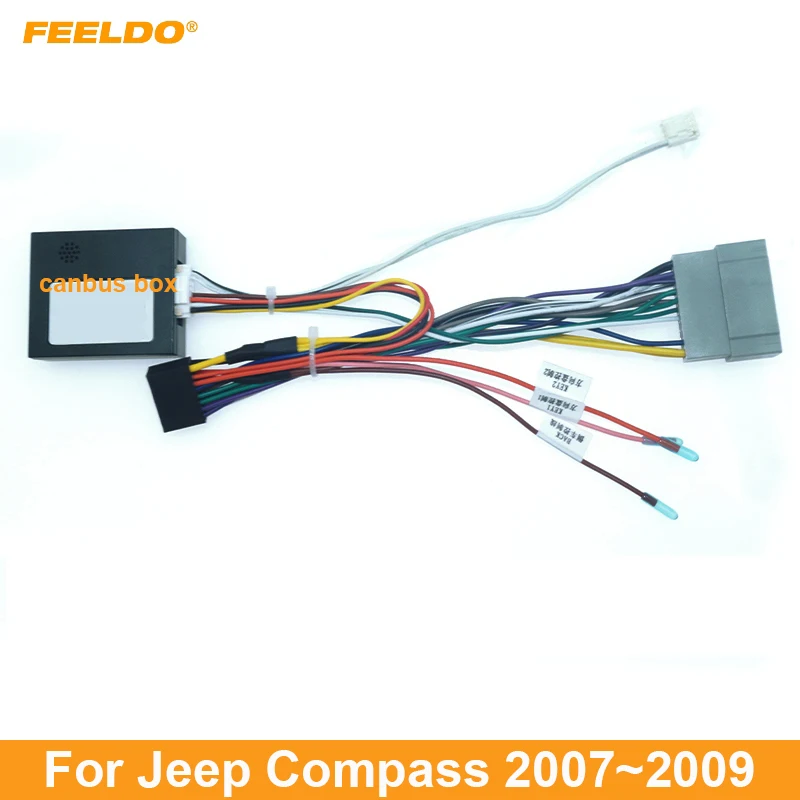 

FEELDO 10set Car Audio 16PIN Android Power Cable Adapter With Canbus Box For Jeep Compass 07~09 Radio Wiring Harness