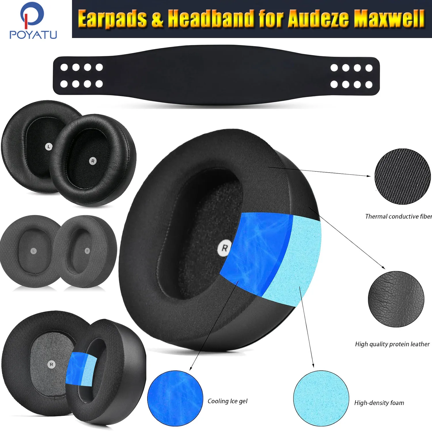 Audeze Maxwell Headphone headband ear pads cushion foam cover