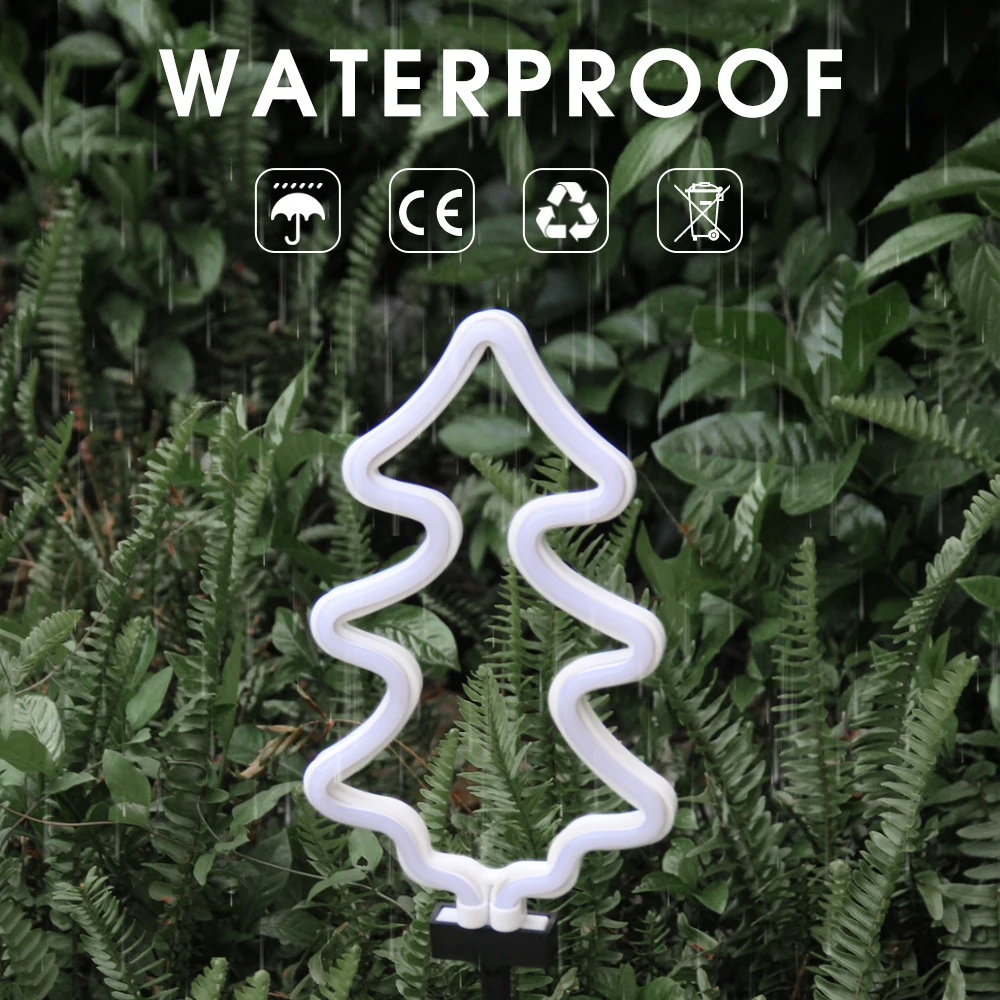 Christmas Tree Solar Lights Fluorescent Plug-in Garden Decorative Light Outdoor Waterproof Artificial Christmas Tree Decor 4