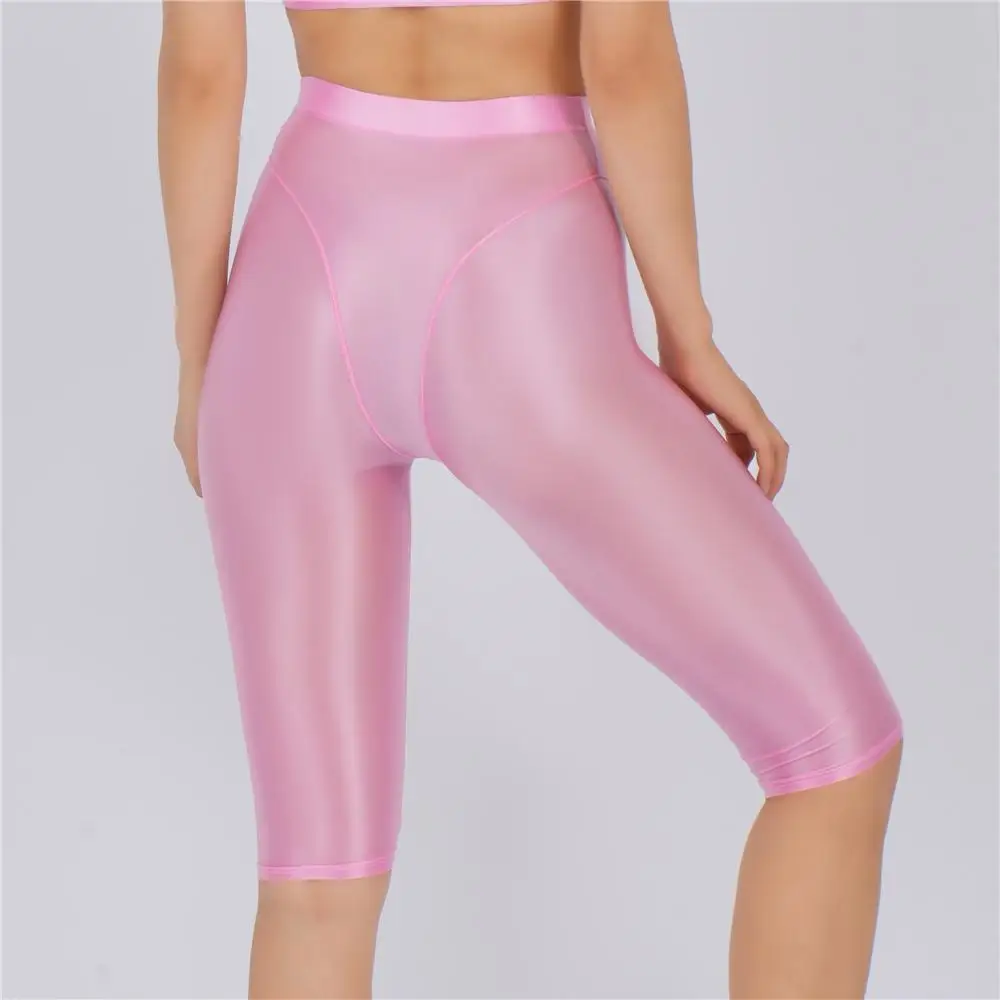 Sexy Women Thin Sheer See Through High Waist Shorts Pants Candy Color Elastic Shaper Hot Short Soft Casual Yoga Short Pant