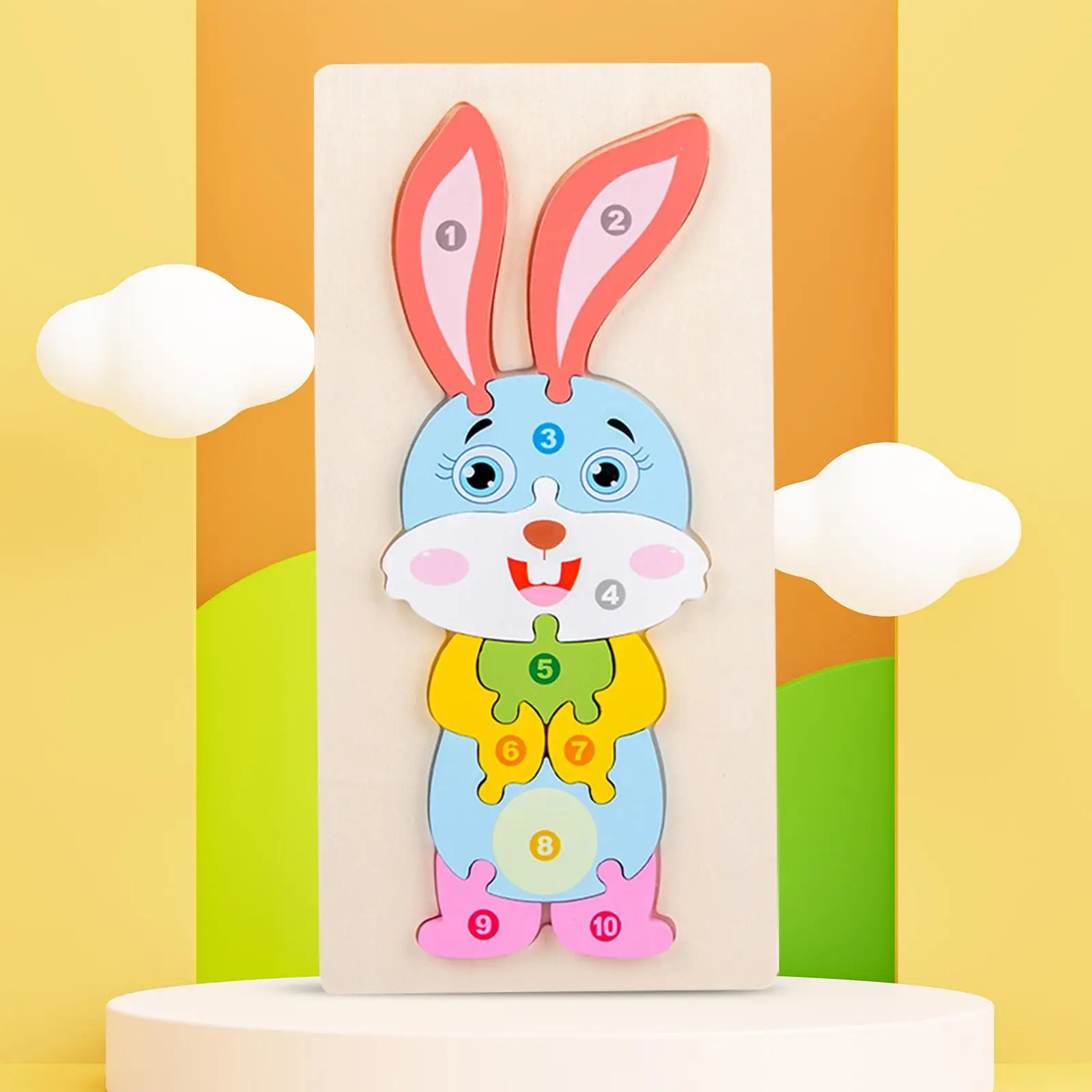 Montessori Puzzle Shape Matching Game Easter Rabbit Puzzle for Travel Toy