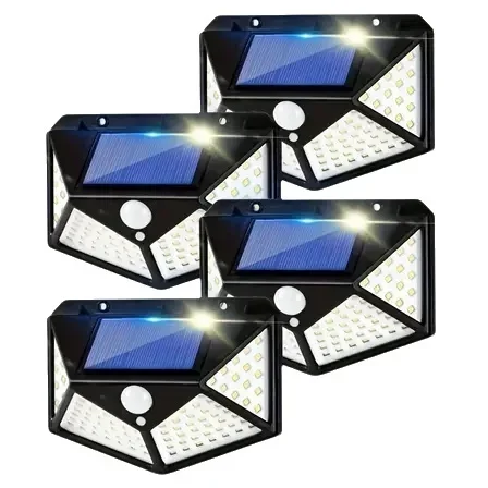 1/2/4pcs Solar Lights Outdoor 100 LED Solar Sensor Motion Light 3 Modes Outdoor Wireless Lamp Wall Lights