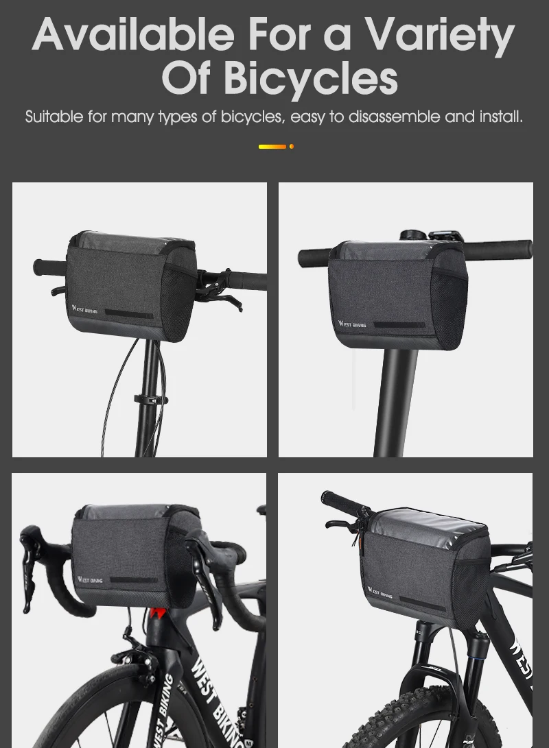 WEST RADFAHREN 4,5 L Fahrrad Front Tasche Touchscreen Telefon Lenker Tasche Isolierte Fahrrad Kühltasche MTB Rennrad Zubehör – Detail 12