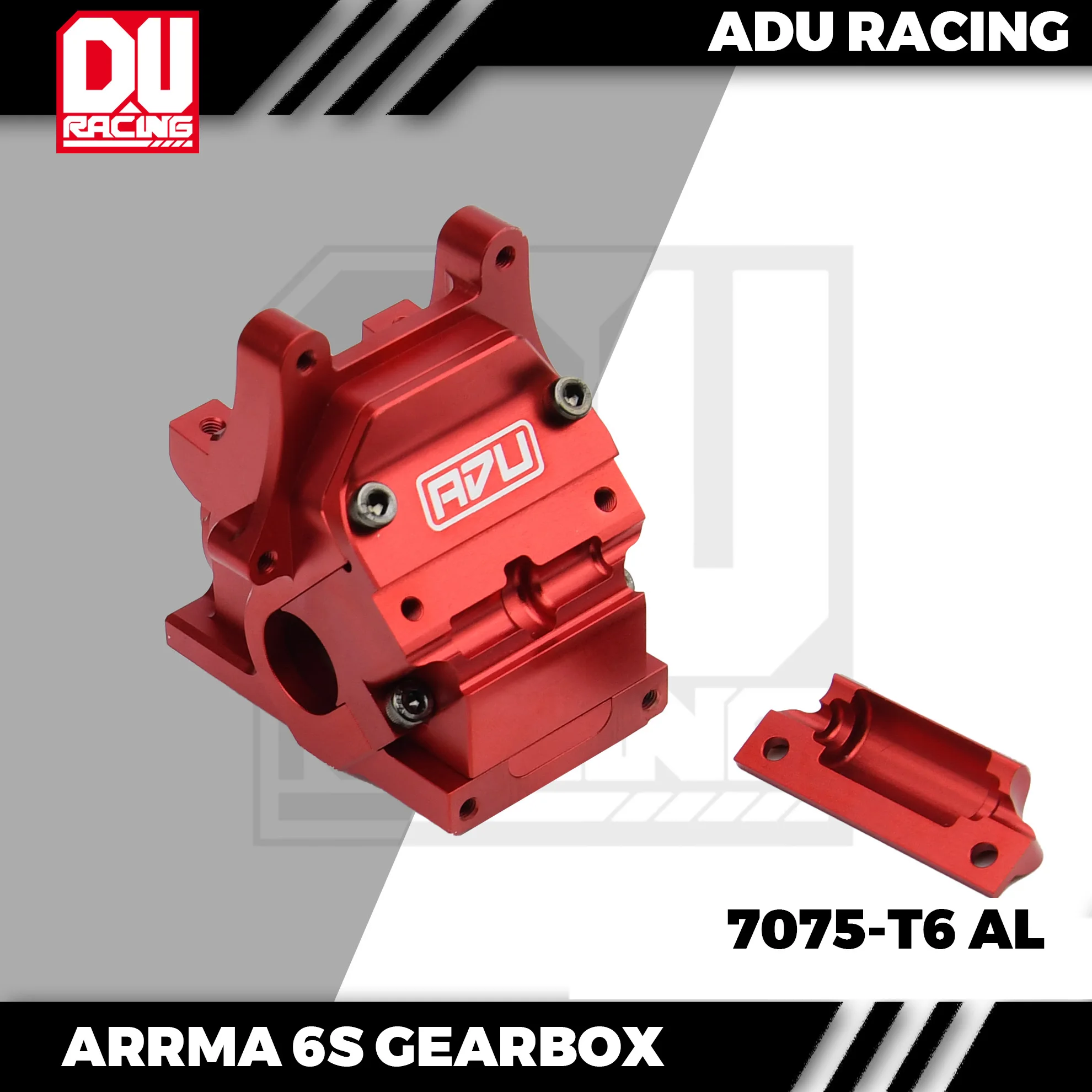 RC Car Parts Go Kart Parts ADU Racing GEARBOX CASE SET CNC 7075 T6 ALUMINUM FOR ARRMA 1/8 AND 1/7 6S ARA311186 V6