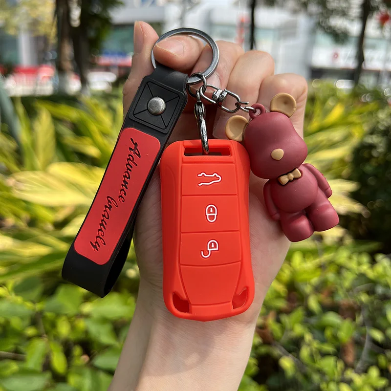 2 3 Buttons Silicone Car Key Case Cover Shell for Porsche Cayenne GTS 2004 2005 2006 2007 2008 2009 2010 2011 Fob Key Case key case key case cover car key shell remote control case cover